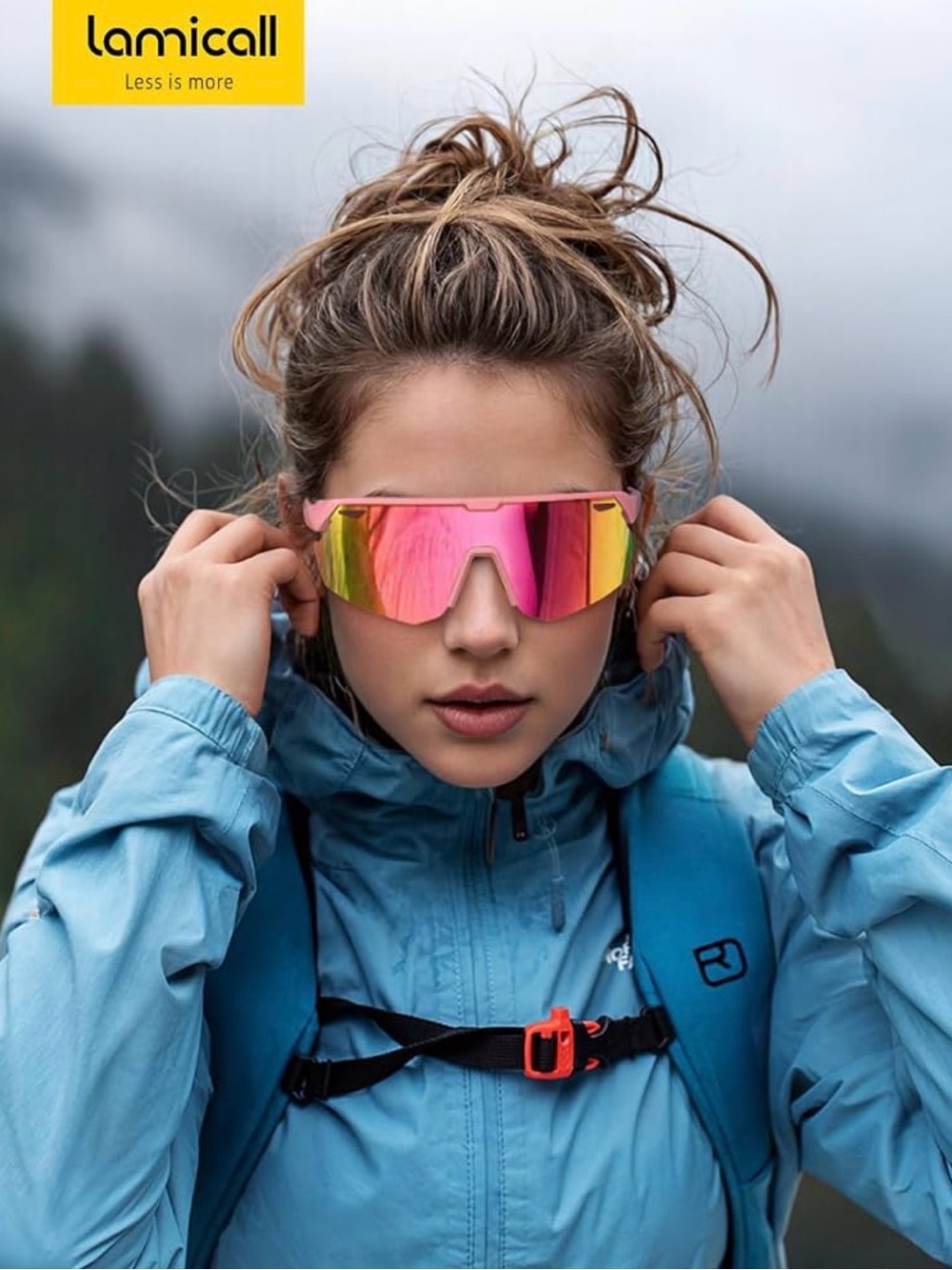 Pink Mirrored Cycling Sports Sunglasses -